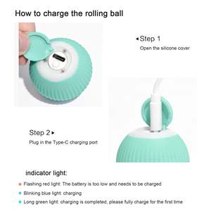 स्वचालित गुरुत्वाकर्षण रोलिंग बिल्ली खिलौना गेंद छोटी मज़ा सिलिकॉन पालतू जानवरों और कुत्तों के लिए मजेदार शैली बॉक्स पैक पैक - Product Image 3