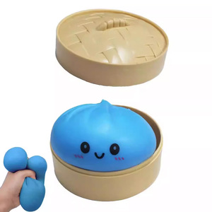 Jouet de bureau anti-stress sensoriel en plastique, en forme de cuiseur vapeur de raviolis et de poudre de maltose colorée, aliment simulé, à rebond lent, unisexe, 14 ans et plus - Product Image 6