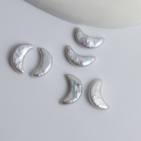 Perles de perles irrégulières en vrac naturelles en forme de lune baroque blanche à haute brillance sans trou perles de bricolage