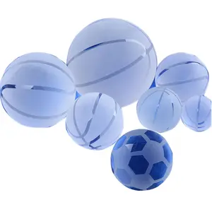 Yeni stil toptan kişiselleştirilmiş 3d lazer futbol basketbol şekli evli cam kristal cam küre