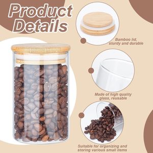 High Quality Home and <b>Kitchen</b> Borosilicate Glass Spice <b>Storage</b> Containers <b>Jar</b> With Bamboo Lids <b>for</b> Coffee Tea Food <b>Storage</b> - Product Image 3