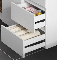 Trlife Petits meubles de rangement blancs pour cuisine et salle de bain, menuiserie, placage naturel, tambour, mélamine, carcase en MDF pour l'hôtellerie