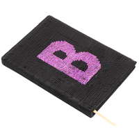 Carnet de notes à paillettes holographiques réversibles, couverture en velours écologique fabriquée à partir de matériaux durables