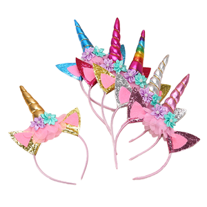 Serre-tête Licorne DAMAI pour Filles, Bandeau à Cornes Scintillantes avec Fleurs, Accessoire de Fête d'Anniversaire pour Enfants, Costume de Cosplay, Accessoire Photo - Product Image 1