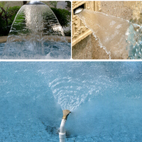 Buse de fontaine en laiton poli, tête de pulvérisation réglable en forme d'éventail, filetage femelle 3/4 pour jardin, piscine, bassin, fontaine d'eau