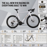 Vélo de route à cadre rigide en carbone léger DFQ Twitter R18 Racing avec freins à disque sans fil Wheeltop Tx-24s à prix réduits