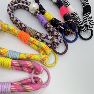 Cute Nylon Phone Strap and Wristband Short Mobile Phone Pendant Lanyard with Keychain for Promotional Gifts