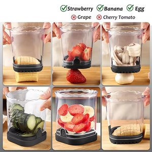 FruitCup Strawberry Cutter Slicer Cup Banana Slicer Egg Slicers Detachable Fruit with Push Plate Cutter Kitchen Gadget - Product Image 6