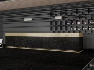 Sactransstone Taikoo oro nero alto lucido nero pietra naturale con lastre di marmo dorato venature per esterno - Product Image 5