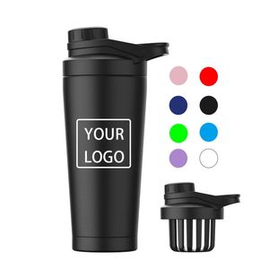 Custom logo 24 oz Insulated Metal Shakers <b>Bottles</b> Cup for Protein Mixes and Pre Workout Leak Proof Stainless Steel Shaker <b>Bottle</b> - Product Image 1