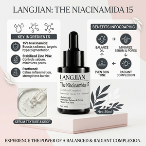 Suero Facial con 15% de Niacinamida al por Mayor, Cuidado de la Piel Coreano, Minimizador de Poros, Unifica el Tono de la Piel, Elimina Manchas Oscuras, Suero Antiarrugas - Product Image 3