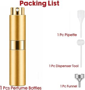 Portable <b>5ml</b> Fine Mist Glass Vial Slim Gold Atomizer with Pump Sprayer Travel-Friendly Fragrance <b>Bottle</b> Empty Scent Container - Product Image 2