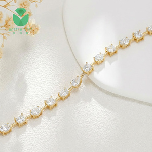 สร้อยคอเทนนิสเพชรสร้างในห้องปฏิบัติการรับรองโดย Betterstar IGI ทอง 18K/14K สร้อยข้อมือเทนนิสเพชรปลูกในห้องปฏิบัติการ โซ่แบบสั่งทำพิเศษ - Product Image 3