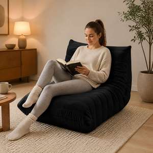 Canapé de sol minimaliste style <span class=keywords><strong>Togo</strong></span>, fauteuil paresseux individuel en microfibre douce pour salon et appartement - Product Image 4