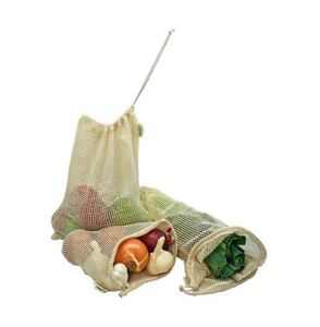 Bolsa de verduras de malla de algodón orgánico ecológico para frutas o verduras frescas - Product Image 4