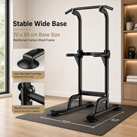 FLOWA Tour de musculation compacte en acier au carbone avec base large et stable, station de barre de traction pour entraînement à domicile en appartement