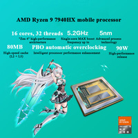 Laptop Gaming AMD 5 Pro Berkinerja Tinggi R9-7940HX RTX4070 16-Core 5.2GHz 16GB RAM 1TB SSD Layar 165Hz 2.5k Backlit Bahasa Inggris