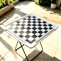 Échiquier de voyage pliable en cuir PU personnalisé pour l'extérieur, idéal pour le camping, le jardin, la terrasse et les fêtes