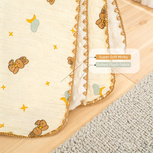 Manta de Bebé Recién <span class=keywords><strong>Nacido</strong></span> de Algodón Crepé Suave con Puntos Minky, Diseño de Dibujos Animados, OEM ODM, Estampado Personalizado, Cubierta para Cochecito, 300 Hilos, Para Todas las Estaciones - Product Image 5