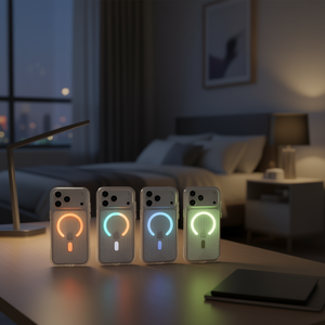 Custodia Ufficiale IP 16 PRO MAX con Design Trasparente in Materiale TPU+PC, Anello Magnetico, Luminosità, Texture Scanalata e Cordino - Product Image 2