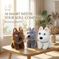 Jouet en peluche AI Westie ChatGPT parlant, 60+ langues, pour enfants, jouet éducatif STEM sur la logique linguistique et la cognition sociale, vente en gros