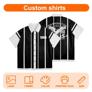 2024 Wholesale Of Shirts For Men With Colorful Striped Lapels Loose Casual Short Sleeved Shirts