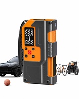 Démarreur de secours avec compresseur d'air 150 PSI, gonfleur de pneus portable pour pneus de voiture avec moniteur de pression, lumière d'urgence, batterie externe