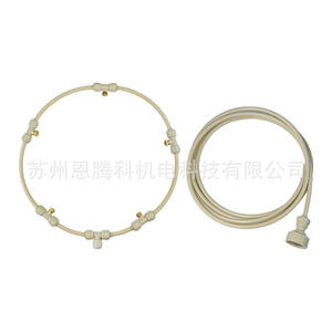 Boquilla de pulverización en anillo para ventilador, 10m, 5 cabezales, con válvula de bola y conector de plástico para enfriamiento y humidificación, instalación en techo - Product Image 3