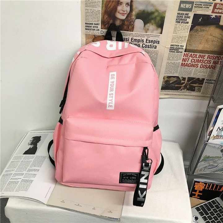Customized Lightweight Korean Style Unisex Backpack Simple Fashionable Casual College Middle School Design Polyester Letter