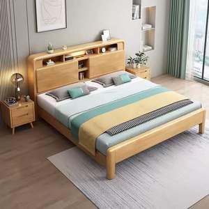 Habitación de alquiler de cama sencilla y barata, apartamento de 1,8 m doble para hombre, almacenamiento, cama de matrimonio, <span class=keywords><strong>camas</strong></span> de madera tamaño King - Product Image 4