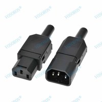 Connecteur rapide 3 broches 10A 250V IEC C13 C14, prise mâle/femelle réutilisable à fixation rapide