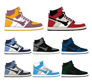 Wholesale Hot Sale Custom new design Fashion Men's Sport Shoes Sneakers Men Basketball Shoes retro 1 OEM ODM