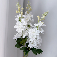 Plante Artificielle Blanche, Toucher Réel, Légère, Branche et Feuilles Naturelles, Fleur de Delphinium, Décoration Maison, Faite à la Main, Saint-Valentin
