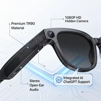 Lunettes Intelligentes IA avec Caméra HD 4K, Double Micro 1300W, Réduction de Bruit, Anti-tremblement, Contrôle Tactile, Étanchéité IPX-5, Temps Réel