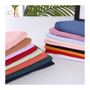 Yeni moda ücretsiz örnek Tissu En Mousseline De Soie % 100% Polyester tekstil dokuma düz şifon kumaş kadın elbise