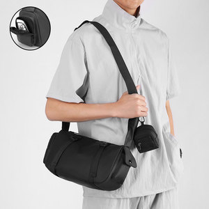 Men's Crossbody Bag Large Capacity Adjustable Strap Solid Color Fitness Travel Shoulder Bag - Product Image 3