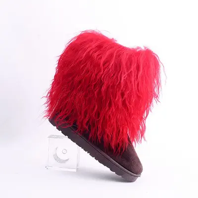 2022 Hot Selling Fashion Fluffy Schuhe Furry Sheep Ladies Schnee fell Winters tiefel