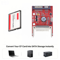 TISHRIC Kartu Adaptor CF ke SATA 2.5 Inci 50 Pin Serial ATA untuk Laptop 50 Pin CF ke Adaptor SATA untuk SSD Desktop