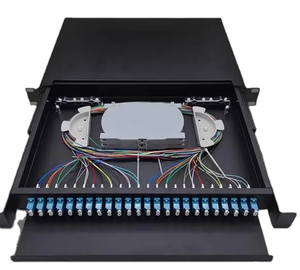 Panneau de brassage à fibre optique 1U SC/<span class=keywords><strong>APC</strong></span> tiroir optique LC DUPLEX serveur de montage en rack fibre ODF pour réseau FTTH GSM, vide - Product Image 1