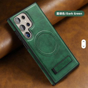 Funda <span class=keywords><strong>de</strong></span> teléfono <span class=keywords><strong>de</strong></span> cuero <span class=keywords><strong>de</strong></span> carga inalámbrica <span class=keywords><strong>de</strong></span> lujo para Samsung S22 S23 Plus S24 S25 soporte <span class=keywords><strong>de</strong></span> cubierta trasera ultra magnética - Product Image 2