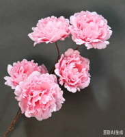 Susunan Bunga Peony Sutra Buatan 5 Tangkai Besar untuk Dekorasi Lantai Ruang Tamu, Acara Natal, Wisuda, dll.