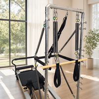 Reformer de Pilates portable en alliage d'aluminium avec tour et 5 ressorts réglables, équipement de studio commercial pour le corps