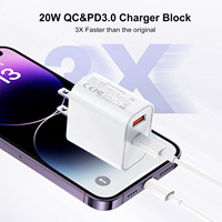 Câble USB-C portable pour téléphone portable, chargeur rapide PD 20W, adaptateur pour iPhone 17 16 15 14 13 12 11 Pro Max