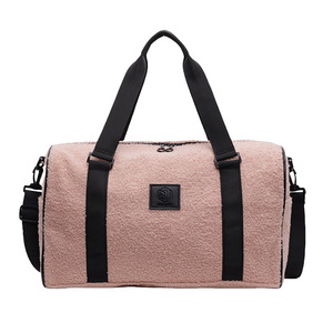 Trendy All-black Fluffy Handbag Thick Wear-resistant Webbing Metal Buckle Spacious Main Pocket Student Shoulder Large <b>Bag</b> - Product Image 3