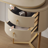 Table de maquillage moderne pour chambre de fille avec chaise en verre, miroir LED et tiroir lumineux, coiffeuse pour chambre à coucher