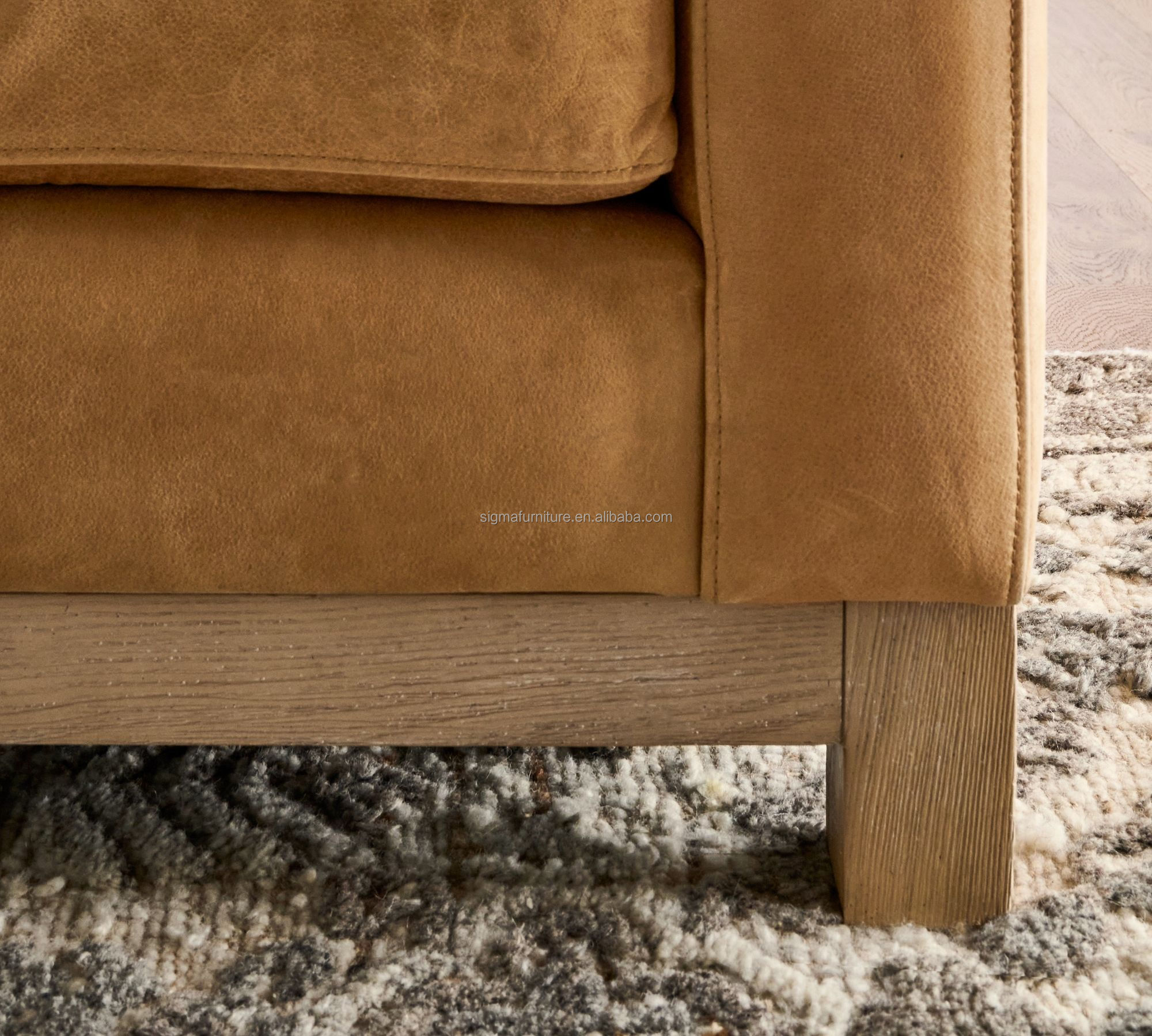 Most popular luxury leather sofas and couches living room furniture modular sofaset love seats with wood base