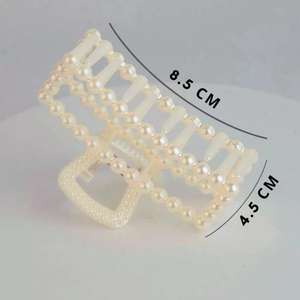 2Pcs Pinces à <span class=keywords><strong>cheveux</strong></span> perlées Barrettes personnalisées Accessoires Pinces à <span class=keywords><strong>cheveux</strong></span> en plastique noir de couleur unie pour femmes - Product Image 2