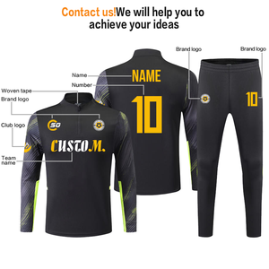 Großhandel Sublimation Print Fußball Trainings anzüge Neueste Design Haif-Zipper Training Tragen Sie bequeme Fußball Trainings anzüge Sets - Product Image 5