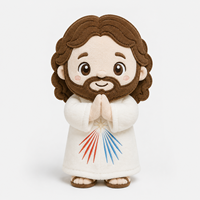 Peluche personnalisée OEM ODM sur le thème de la Bible, figurine religieuse brodée, jouet en peluche Chibi, cadeau chrétien
