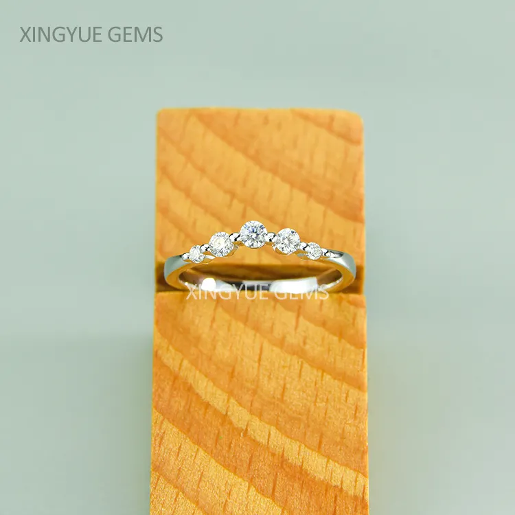 Lovely V - Shape S925 Sterling Silver Ring Wedding Moissanite Ring
